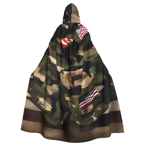 Evengigy Camouflage-Umhang mit amerikanischer Flagge, für Damen und Herren, Erwachsene, Halloween, Kapuzenumhang, Cosplay-Umhang, Uniform Evengigy Camouflage-Umhang mit amerikanischer Flagge, für Damen und Herren, Erwachsene, Halloween, Kapuzenumhang, Cosplay-Umhang, Uniform von Evengigy