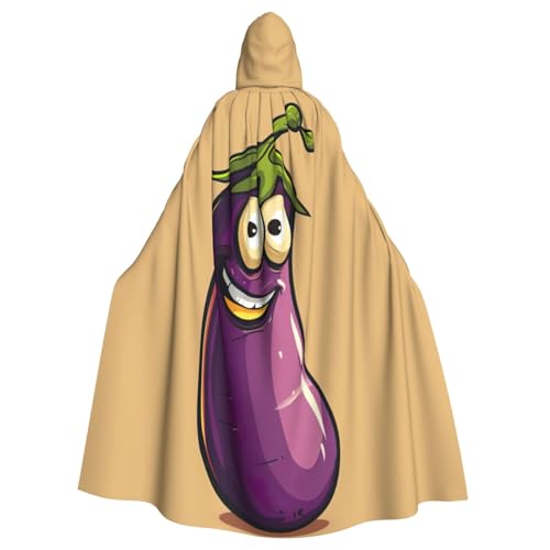 Evengigy Cartoon-Auberginen-Druck, für Damen und Herren, Erwachsene, Halloween, Kapuzenumhang, Cosplay-Umhang, Uniform Evengigy Cartoon-Auberginen-Druck, für Damen und Herren, Erwachsene, Halloween, Kapuzenumhang, Cosplay-Umhang, Uniform von Evengigy