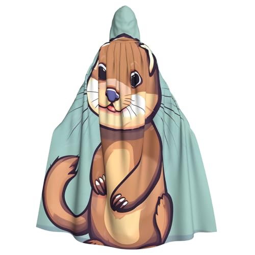 Evengigy Cartoon-Umhang mit süßem Otter-Druck, für Damen und Herren, Erwachsene, Halloween, Kapuzenumhang, Cosplay-Umhang, Uniform Evengigy Cartoon-Umhang mit süßem Otter-Druck, für Damen und Herren, Erwachsene, Halloween, Kapuzenumhang, Cosplay-Umhang, Uniform von Evengigy