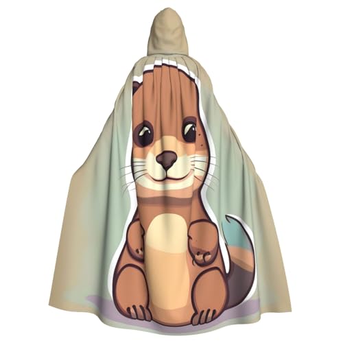 Evengigy Cartoon-Umhang mit süßem Otter-Druck, für Damen und Herren, Erwachsene, Halloween, Kapuzenumhang, Cosplay-Umhang, Uniform Evengigy Cartoon-Umhang mit süßem Otter-Druck, für Damen und Herren, Erwachsene, Halloween, Kapuzenumhang, Cosplay-Umhang, Uniform von Evengigy
