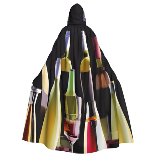 Evengigy Cocktail-Gläser- und Weinflaschen-Druck, für Damen und Herren, Erwachsene, Halloween, Kapuzenumhang, Cosplay-Umhang, Uniform Evengigy Cocktail-Gläser- und Weinflaschen-Druck, für Damen und Herren, Erwachsene, Halloween, Kapuzenumhang, Cosplay-Umhang, Uniform von Evengigy