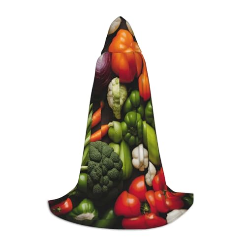 Evengigy Einführung von verschiedenen Gemüse-Druck Kapuzenumhang für Teenager, Halloween, Kapuzenumhang, Kinder, Cosplay-Umhang von Evengigy