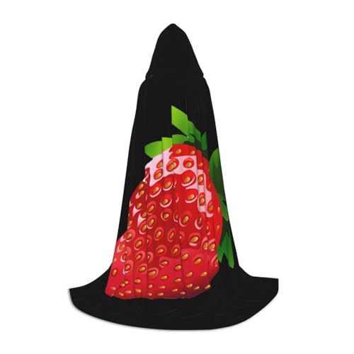 Evengigy Erdbeer-Clipart-Aufdruck, Kapuzenumhang für Teenager, Halloween, Kapuzenumhang, Kinder, Cosplay-Umhang von Evengigy