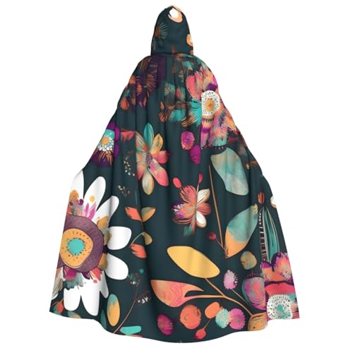 Evengigy Farbenfroher Boho-Blumendruck, Erwachsenen-Umhang, Halloween-Kapuzenumhang, Cosplay-Umhang, Uniform, für Damen und Herren Evengigy Farbenfroher Boho-Blumendruck, Erwachsenen-Umhang, Halloween-Kapuzenumhang, Cosplay-Umhang, Uniform, für Damen und Herren von Evengigy