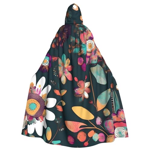 Evengigy Farbenfroher Boho-Blumendruck, für Damen und Herren, Erwachsene, Halloween, Kapuzenumhang, Cosplay-Umhang, Uniform Evengigy Farbenfroher Boho-Blumendruck, für Damen und Herren, Erwachsene, Halloween, Kapuzenumhang, Cosplay-Umhang, Uniform von Evengigy