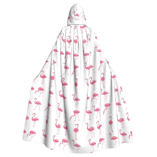 Evengigy Flamingos auf weißem Druck, für Damen und Herren, Erwachsene, Halloween, Kapuzenumhang, Cosplay-Umhang, Uniform Evengigy Flamingos auf weißem Druck, für Damen und Herren, Erwachsene, Halloween, Kapuzenumhang, Cosplay-Umhang, Uniform von Evengigy