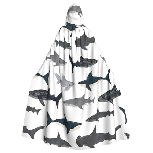 Evengigy Haie, nautischer Druck, für Damen und Herren, Erwachsene, Halloween, Kapuzenumhang, Cosplay, Umhang, Uniform Evengigy Haie, nautischer Druck, für Damen und Herren, Erwachsene, Halloween, Kapuzenumhang, Cosplay, Umhang, Uniform von Evengigy