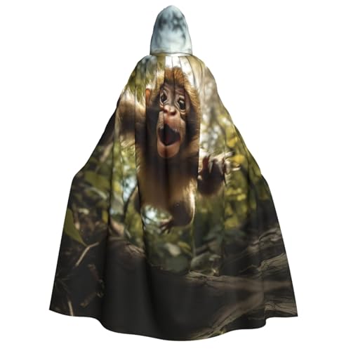 Evengigy Halloween-Kapuzenumhang mit Affen-Aufdruck, großer Kapuzenumhang für Cosplay, Uniform, für Damen und Herren Evengigy Halloween-Kapuzenumhang mit Affen-Aufdruck, großer Kapuzenumhang für Cosplay, Uniform, für Damen und Herren von Evengigy