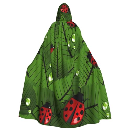 Evengigy Halloween-Kapuzenumhang mit Blättern und Marienkäfern, für Damen und Herren, Erwachsene, Cosplay-Umhang Evengigy Halloween-Kapuzenumhang mit Blättern und Marienkäfern, für Damen und Herren, Erwachsene, Cosplay-Umhang von Evengigy