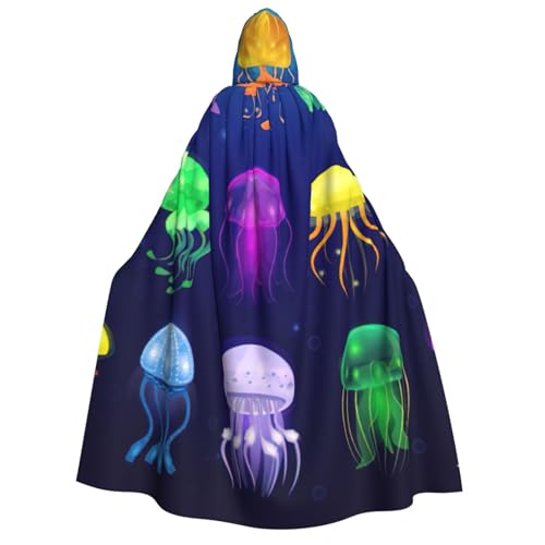 Evengigy Halloween-Kapuzenumhang mit Quallen und Ozean-Druck, großer Kapuzenumhang für Cosplay, Uniform, für Damen und Herren Evengigy Halloween-Kapuzenumhang mit Quallen und Ozean-Druck, großer Kapuzenumhang für Cosplay, Uniform, für Damen und Herren von Evengigy