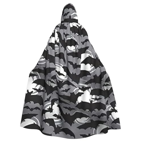 Evengigy Halloween-Umhang mit Fledermäusen, grauer Druck, Kapuzenumhang für Damen, Herren, Erwachsene, vielseitiges Partykleid, Hexenumhang Evengigy Halloween-Umhang mit Fledermäusen, grauer Druck, Kapuzenumhang für Damen, Herren, Erwachsene, vielseitiges Partykleid, Hexenumhang von Evengigy