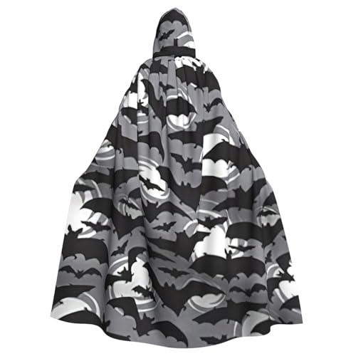 Evengigy Halloween-Umhang mit Fledermäusen, grauer Druck, für Damen und Herren, Erwachsene, Halloween-Kapuzenumhang, Cosplay-Umhang, Uniform Evengigy Halloween-Umhang mit Fledermäusen, grauer Druck, für Damen und Herren, Erwachsene, Halloween-Kapuzenumhang, Cosplay-Umhang, Uniform von Evengigy