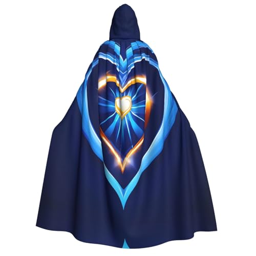 Evengigy Himmelblauer Herzaufdruck für Erwachsene, Halloween, Kapuzenumhang, Cosplay, Uniform, für Damen und Herren Evengigy Himmelblauer Herzaufdruck für Erwachsene, Halloween, Kapuzenumhang, Cosplay, Uniform, für Damen und Herren von Evengigy