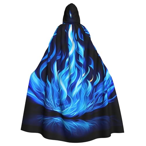 Evengigy Indigo-Flammen-Druck, für Damen und Herren, Erwachsene, Halloween, Kapuzenumhang, Cosplay, Umhang, Uniform Evengigy Indigo-Flammen-Druck, für Damen und Herren, Erwachsene, Halloween, Kapuzenumhang, Cosplay, Umhang, Uniform von Evengigy