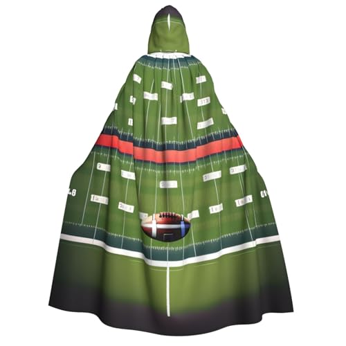 Evengigy Kapuzenumhang für Erwachsene, Motiv: American Football Feld und Ball, vielseitiges Partykleid, Hexenumhang Evengigy Kapuzenumhang für Erwachsene, Motiv: American Football Feld und Ball, vielseitiges Partykleid, Hexenumhang von Evengigy
