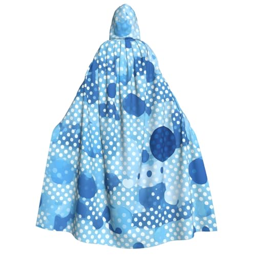 Evengigy Kapuzenumhang für Erwachsene mit Kapuze, für Damen und Herren, vielseitiges Partykleid, Hexenumhang, Blau von Evengigy