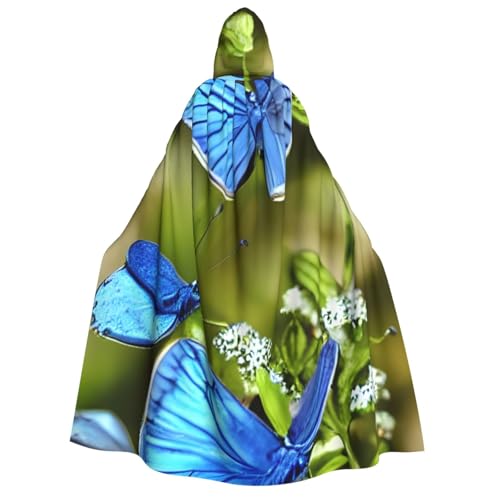Evengigy Kapuzenumhang für Erwachsene mit Schmetterlingen und Blüten, vielseitiges Partykleid, Hexenumhang von Evengigy