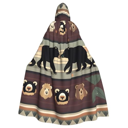 Evengigy Kapuzenumhang mit Bären-Aufdruck, für Damen und Herren, Erwachsene, Halloween, Cosplay-Umhang, Uniform Evengigy Kapuzenumhang mit Bären-Aufdruck, für Damen und Herren, Erwachsene, Halloween, Cosplay-Umhang, Uniform von Evengigy