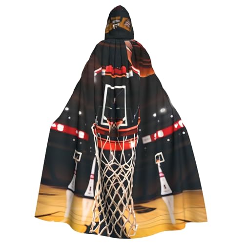 Evengigy Kapuzenumhang mit Basketball-Aufdruck, für Damen, Herren, Erwachsene, vielseitiges Partykleid, Hexenumhang von Evengigy