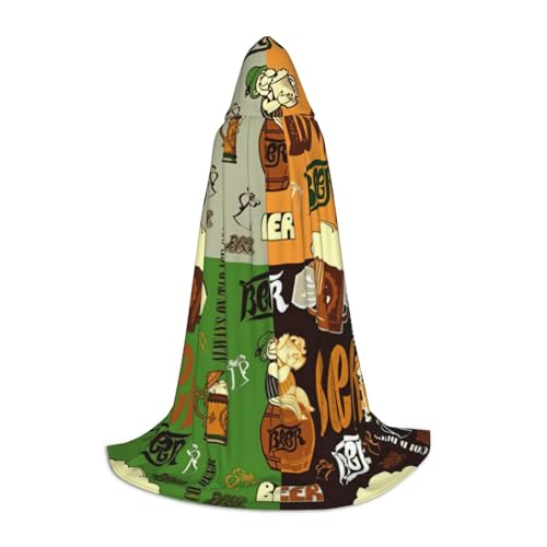 Evengigy Kapuzenumhang mit Bieraufdruck, für Teenager, Halloween, Cosplay, Umhang Evengigy Kapuzenumhang mit Bieraufdruck, für Teenager, Halloween, Cosplay, Umhang von Evengigy