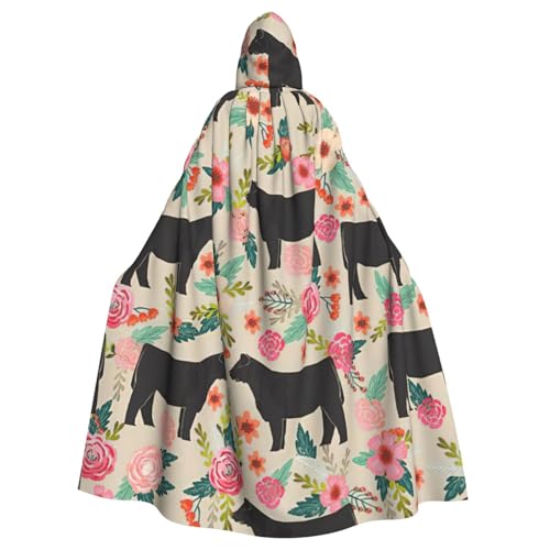 Evengigy Kapuzenumhang mit Blume, Kuh, Bauernhof, für Damen und Herren, Erwachsene, Halloween, Kapuzenumhang, Cosplay-Umhang, Uniform Evengigy Kapuzenumhang mit Blume, Kuh, Bauernhof, für Damen und Herren, Erwachsene, Halloween, Kapuzenumhang, Cosplay-Umhang, Uniform von Evengigy