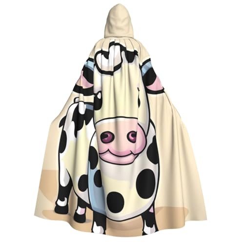 Evengigy Kapuzenumhang mit Cartoon-Milchkuh-Druck, für Erwachsene, für Damen und Herren, vielseitiges Partykleid, Hexenumhang Evengigy Kapuzenumhang mit Cartoon-Milchkuh-Druck, für Erwachsene, für Damen und Herren, vielseitiges Partykleid, Hexenumhang von Evengigy
