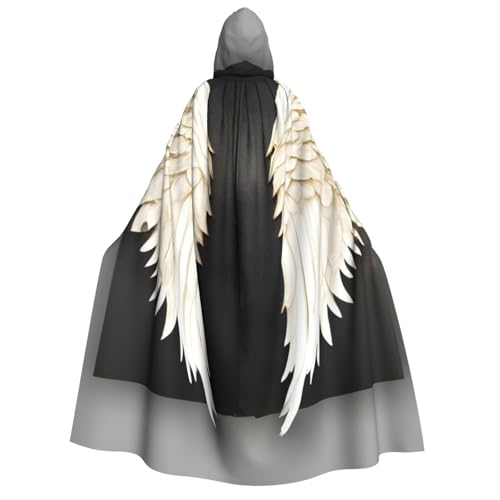 Evengigy Kapuzenumhang mit Engelsfedern, für Erwachsene, für Damen und Herren, vielseitiges Partykleid, Hexenumhang von Evengigy