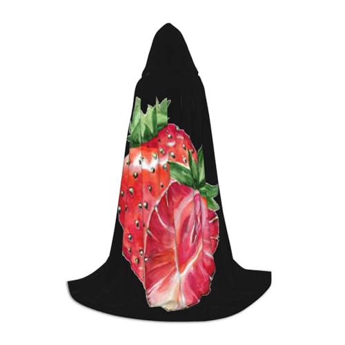 Evengigy Kapuzenumhang mit Erdbeer-Aufdruck, für Teenager, Halloween, Cosplay, Umhang von Evengigy