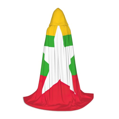 Evengigy Kapuzenumhang mit Flagge von Myanmar, für Teenager, Halloween, Cosplay, Umhang von Evengigy