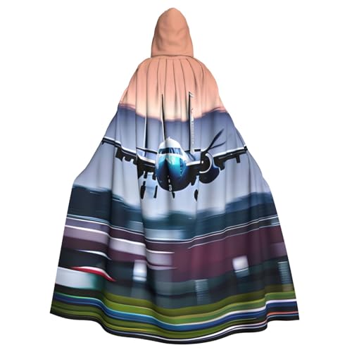 Evengigy Kapuzenumhang mit Fliegenflugzeug-Druck, für Damen und Herren, Erwachsene, Halloween, Kapuzenumhang, Cosplay, Umhang, Uniform Evengigy Kapuzenumhang mit Fliegenflugzeug-Druck, für Damen und Herren, Erwachsene, Halloween, Kapuzenumhang, Cosplay, Umhang, Uniform von Evengigy