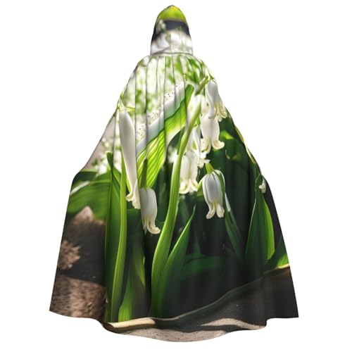 Evengigy Kapuzenumhang mit Glocken-Orchideen-Druck, für Erwachsene, für Damen und Herren, vielseitiges Partykleid, Hexenumhang von Evengigy