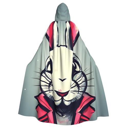 Evengigy Kapuzenumhang mit Hasen-Aufdruck, für Damen und Herren, Erwachsene, Halloween, Kapuzenumhang, Cosplay-Umhang, Uniform Evengigy Kapuzenumhang mit Hasen-Aufdruck, für Damen und Herren, Erwachsene, Halloween, Kapuzenumhang, Cosplay-Umhang, Uniform von Evengigy