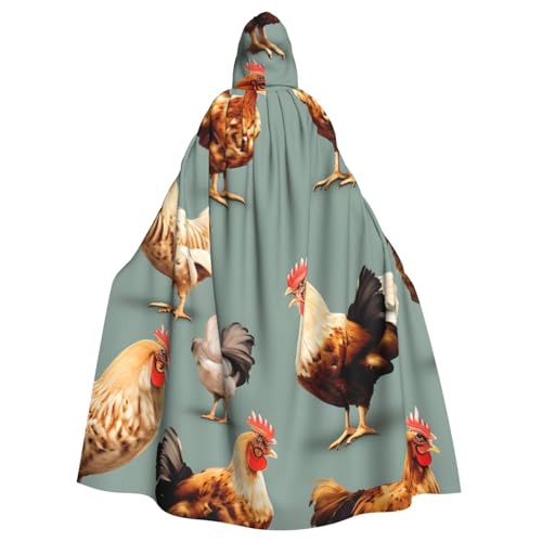 Evengigy Kapuzenumhang mit Huhn-Aufdruck, für Damen und Herren, Erwachsene, Halloween, Kapuzenumhang, Cosplay-Umhang, Uniform Evengigy Kapuzenumhang mit Huhn-Aufdruck, für Damen und Herren, Erwachsene, Halloween, Kapuzenumhang, Cosplay-Umhang, Uniform von Evengigy