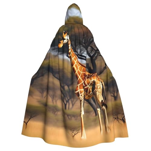 Evengigy Kapuzenumhang mit Kapuze für Damen, Herren, Erwachsene, vielseitiges Partykleid, Hexenumhang, Motiv: Afrika-Giraffe, majestätischer Baumdruck Evengigy Kapuzenumhang mit Kapuze für Damen, Herren, Erwachsene, vielseitiges Partykleid, Hexenumhang, Motiv: Afrika-Giraffe, majestätischer Baumdruck von Evengigy