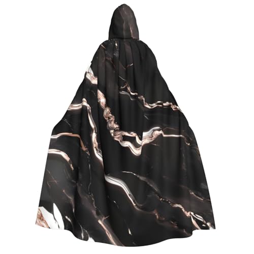 Evengigy Kapuzenumhang mit Kapuze für Erwachsene in Schwarz und Rotgold, Marmor-Druck, vielseitiges Partykleid, Hexenumhang Evengigy Kapuzenumhang mit Kapuze für Erwachsene in Schwarz und Rotgold, Marmor-Druck, vielseitiges Partykleid, Hexenumhang von Evengigy
