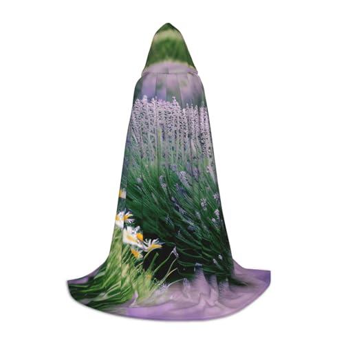 Evengigy Kapuzenumhang mit Lavendel- und Gänseblümchen-Aufdruck, für Teenager, Halloween, Cosplay, Umhang Evengigy Kapuzenumhang mit Lavendel- und Gänseblümchen-Aufdruck, für Teenager, Halloween, Cosplay, Umhang von Evengigy