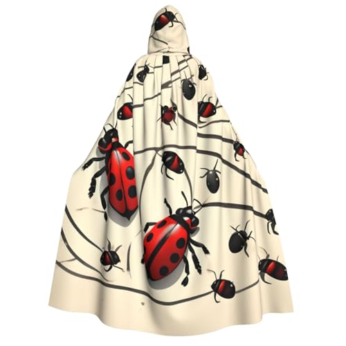 Evengigy Kapuzenumhang mit Marienkäfer-Aufdruck, für Damen, Herren, vielseitiges Partykleid, Hexenumhang Evengigy Kapuzenumhang mit Marienkäfer-Aufdruck, für Damen, Herren, vielseitiges Partykleid, Hexenumhang von Evengigy