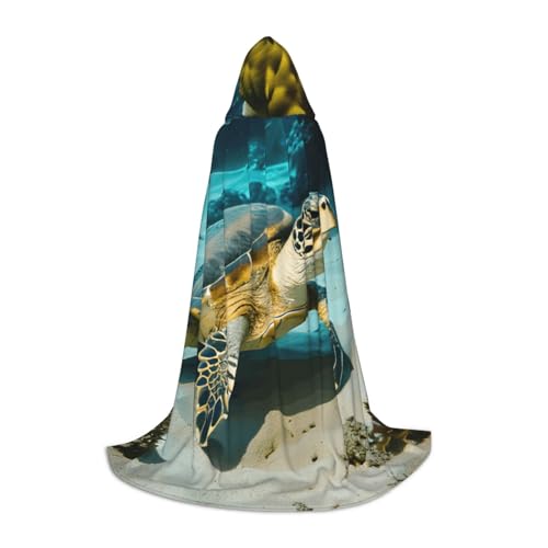Evengigy Kapuzenumhang mit Meeresschildkrötenmuster, für Teenager, Halloween, Cosplay, Umhang von Evengigy