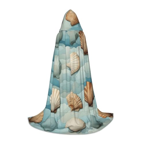 Evengigy Kapuzenumhang mit Muschelmuster für Teenager, Halloween, Cosplay, Umhang von Evengigy