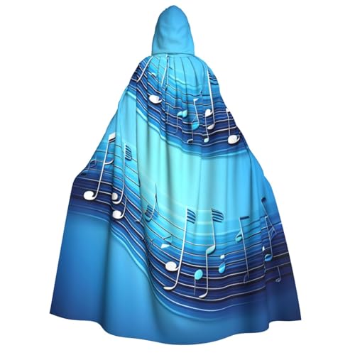 Evengigy Kapuzenumhang mit Musiknoten für Erwachsene, himmelblau, für Damen und Herren, vielseitiges Partykleid, Hexenumhang Evengigy Kapuzenumhang mit Musiknoten für Erwachsene, himmelblau, für Damen und Herren, vielseitiges Partykleid, Hexenumhang von Evengigy
