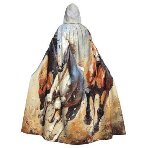 Evengigy Kapuzenumhang mit Pferden für Damen und Herren, Erwachsene, Halloween, Kapuzenumhang, Cosplay-Umhang, Uniform Evengigy Kapuzenumhang mit Pferden für Damen und Herren, Erwachsene, Halloween, Kapuzenumhang, Cosplay-Umhang, Uniform von Evengigy