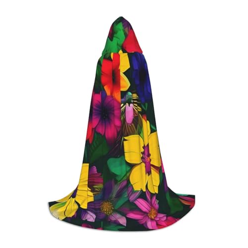 Evengigy Kapuzenumhang mit Regenbogen-Blumenmuster, für Teenager, Halloween, Cosplay, Umhang Evengigy Kapuzenumhang mit Regenbogen-Blumenmuster, für Teenager, Halloween, Cosplay, Umhang von Evengigy