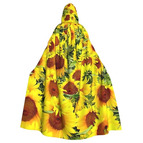 Evengigy Kapuzenumhang mit Sonnenblumen-Aufdruck, für Damen, Herren, Erwachsene, vielseitiges Partykleid, Hexenumhang von Evengigy