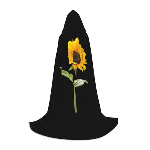 Evengigy Kapuzenumhang mit Sonnenblumen-Aufdruck, für Teenager, Halloween, Cosplay, Umhang von Evengigy
