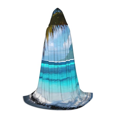 Evengigy Kapuzenumhang mit Tahiti-Strandaufdruck, für Teenager, Halloween, Cosplay, Umhang Evengigy Kapuzenumhang mit Tahiti-Strandaufdruck, für Teenager, Halloween, Cosplay, Umhang von Evengigy