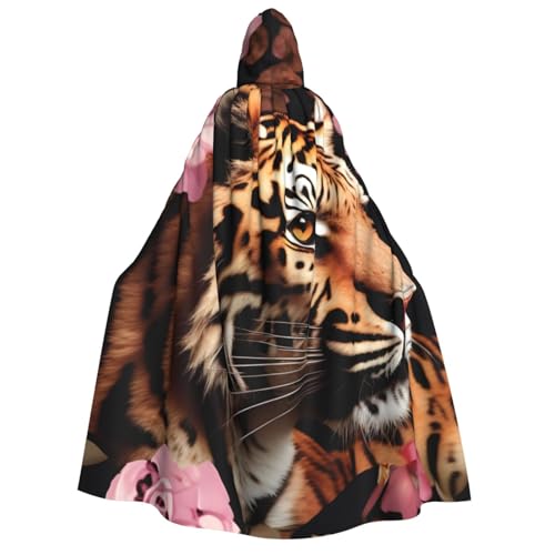 Evengigy Kapuzenumhang mit Tier, Tiger, Leopardenmuster, Rose, Blumendruck, Erwachsene, Kapuzenumhang für Damen und Herren, vielseitiges Partykleid, Hexenumhang Evengigy Kapuzenumhang mit Tier, Tiger, Leopardenmuster, Rose, Blumendruck, Erwachsene, Kapuzenumhang für Damen und Herren, vielseitiges Partykleid, Hexenumhang von Evengigy