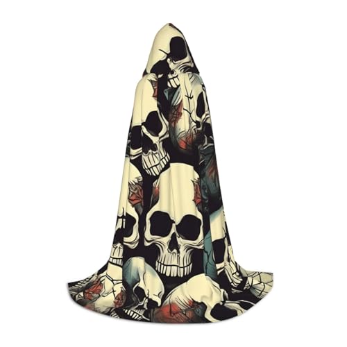 Evengigy Kapuzenumhang mit Totenkopf-Skelett-Druck, für Teenager, Halloween, Cosplay, Umhang Evengigy Kapuzenumhang mit Totenkopf-Skelett-Druck, für Teenager, Halloween, Cosplay, Umhang von Evengigy
