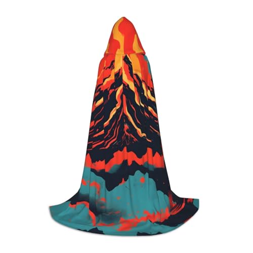 Evengigy Kapuzenumhang mit Vulkandruck, für Teenager, Halloween, Cosplay, Umhang von Evengigy