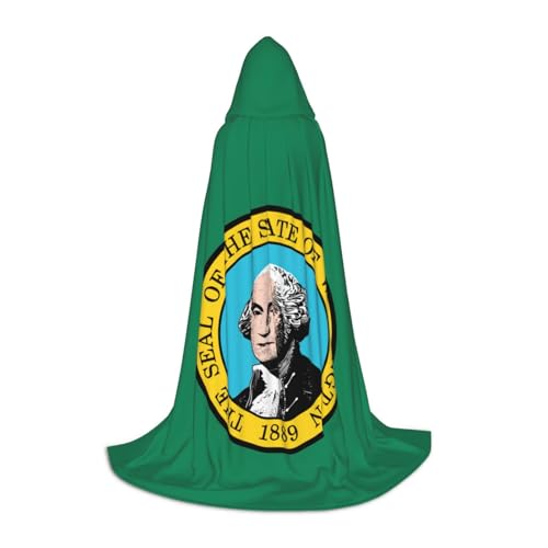 Evengigy Kapuzenumhang mit Washington-Flagge, für Teenager, Halloween, Cosplay, Umhang von Evengigy