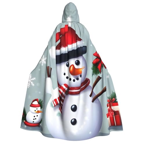 Evengigy Kapuzenumhang mit Weihnachtsmotiv und Schneemann-Aufdruck, für Damen und Herren, vielseitiges Partykleid, Hexenumhang Evengigy Kapuzenumhang mit Weihnachtsmotiv und Schneemann-Aufdruck, für Damen und Herren, vielseitiges Partykleid, Hexenumhang von Evengigy